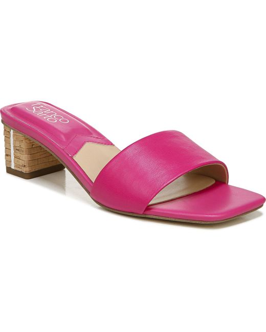 Franco Sarto Leather Cruella Slide Sandals in Fuschia Leather (Pink) - Lyst