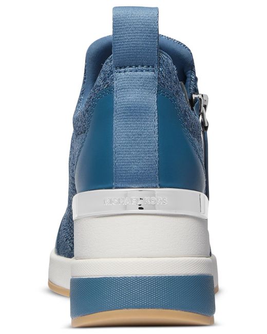 Michael Kors Blue Michael Willis Wedge Trainer Sneakers