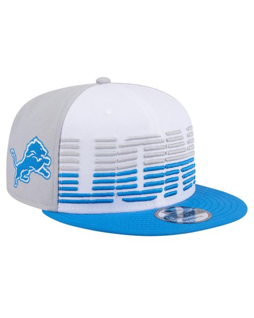 KTZ White/blue Detroit Lions Throwback Space 9fifty Snapback Hat for men