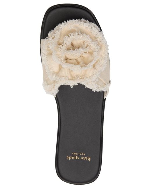 Kate Spade White Flourish Flat Sandals