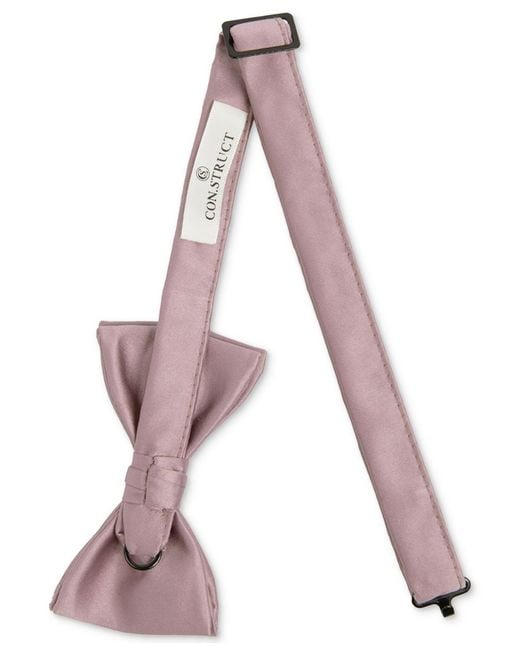Con.struct Pink Satin Pre-tied Bow Tie for men