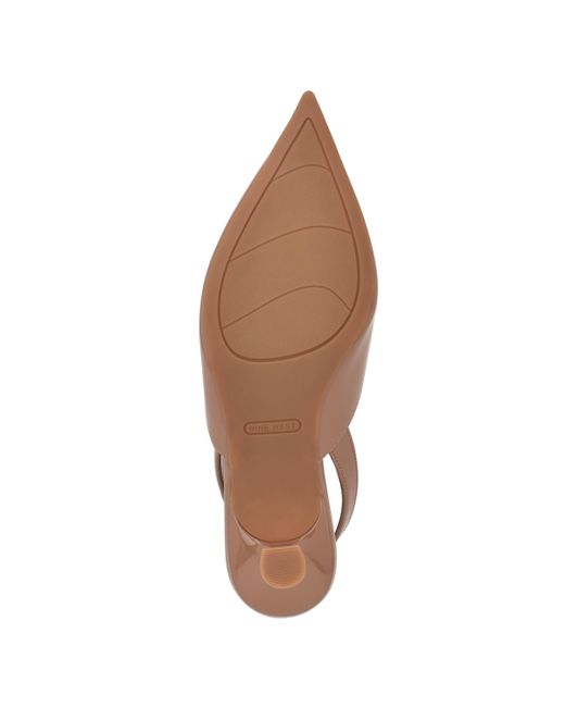 Nine West Brown Lamma Slingback Spool Heel Pumps