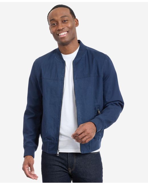 Tommy Hilfiger Blue Collared Bomber Jacket for men