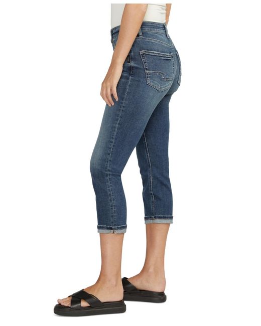 Silver Jeans Co. Blue Avery High-rise Curvy-fit Capri Jeans