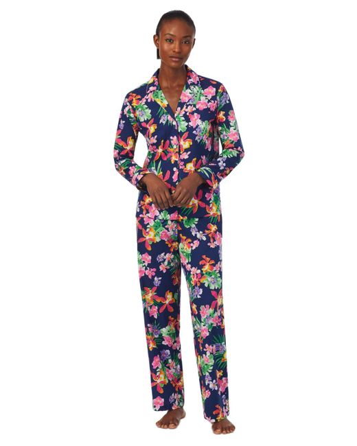 Lauren by Ralph Lauren Blue Lauren Floral Notch Neck Pyjamas