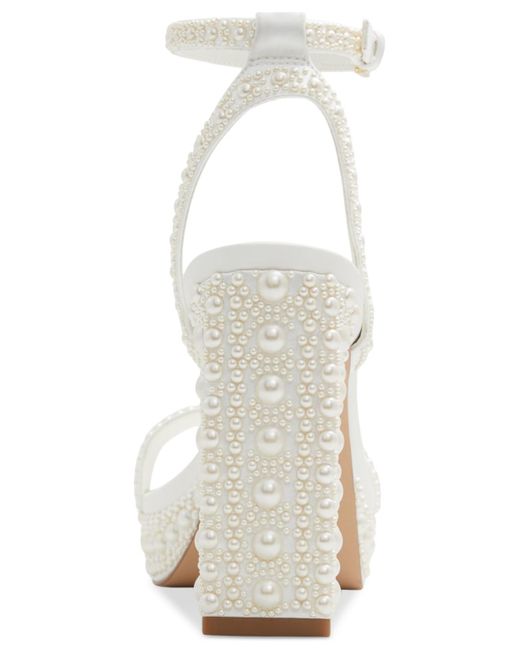 ALDO White Lulu Pearl Two-piece Platform Dress Sandals