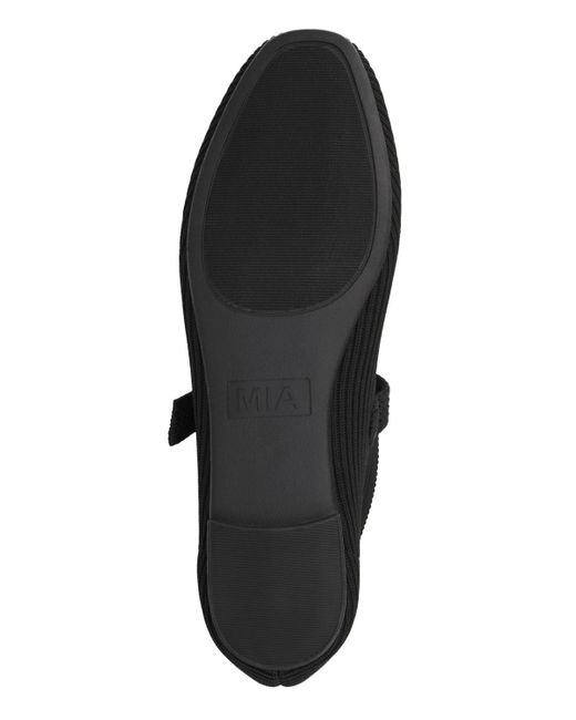 MIA Black Mary Jane Strap Knit Flats