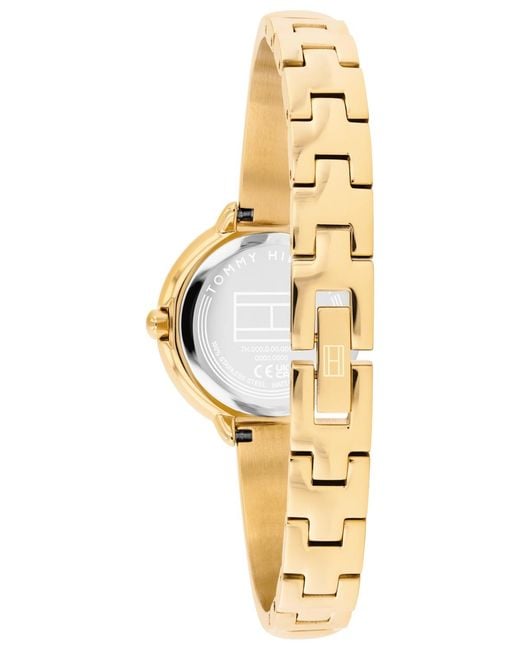 Tommy Hilfiger White Quartz Tone Stainless Steel Bangle Bracelet Watch