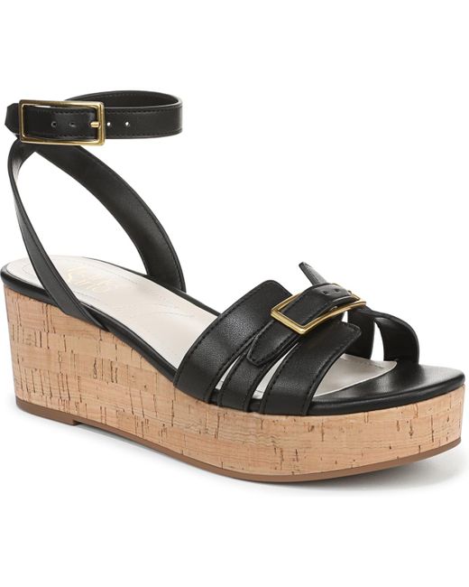 Franco Sarto Black Pheobe Strappy Wedge Sandals