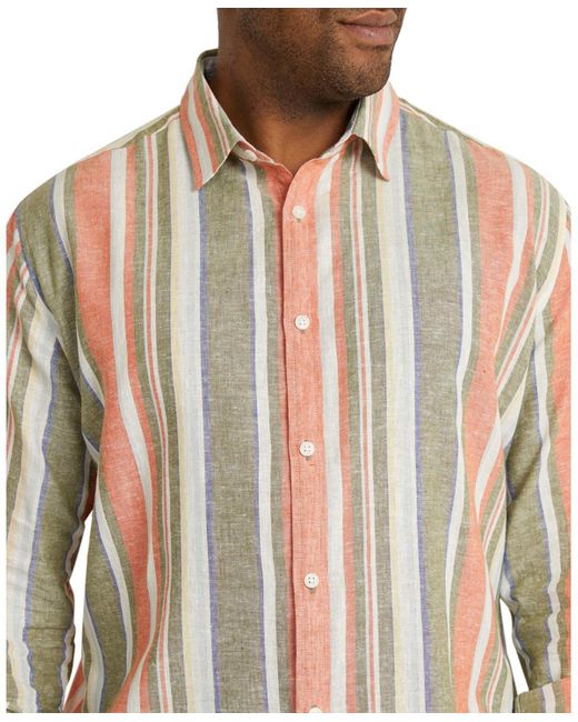 Johnny Bigg Green Johnny Big Portugal Stripe Linen Shirt for men