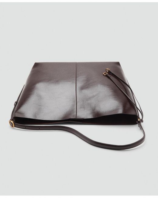Mango White Shiny Shoulder Bag