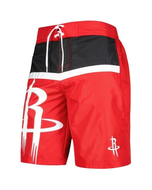 G-III 4Her by Carl Banks Red Houston Rockets Sea Wind Swim Trunks for men