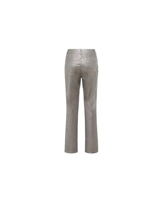 Olsen Gray Metallic Soft Leather Look Pant