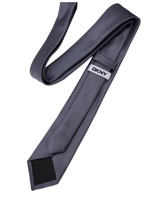 DKNY Blue Shine Satin Solid Slim Tie for men