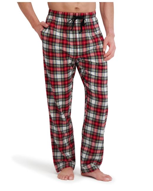 Hanes Red Flannel Drawstring Sleep Pants for men