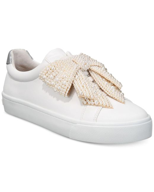 INC International Concepts White Sanice Bow Sneakers, Created For Macy's