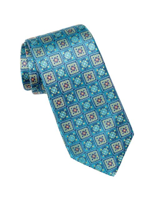 Elizabetta Blue Big & Tall De Sica- Silk Jacquard Tie for men