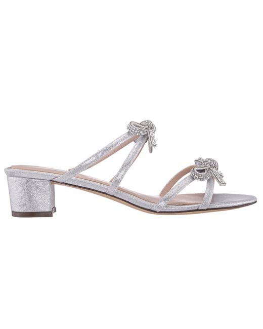 Nina White Georgie Low Block Heel Dress Sandals