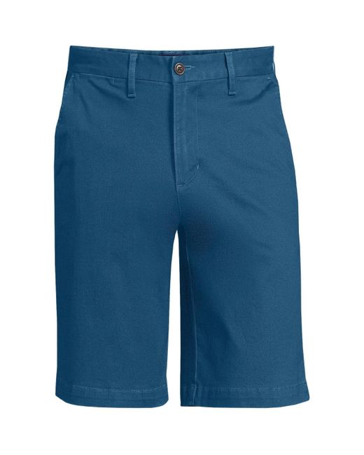 Lands' End Blue Big & Tall 11" Traditional Fit Comfort First Knockabout Chino Shorts for men