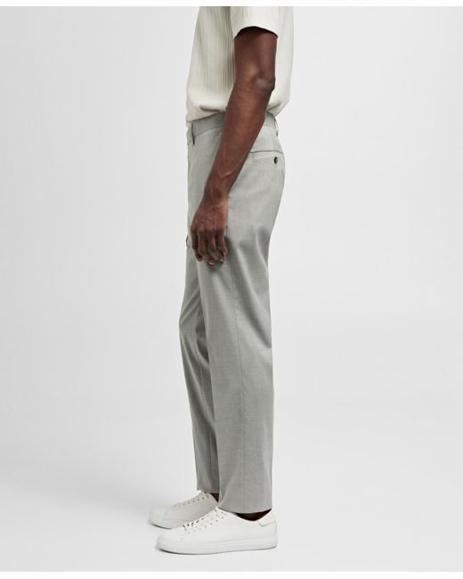 Mango Gray Stretch Fabric Super Slim-fit Suit Pants for men