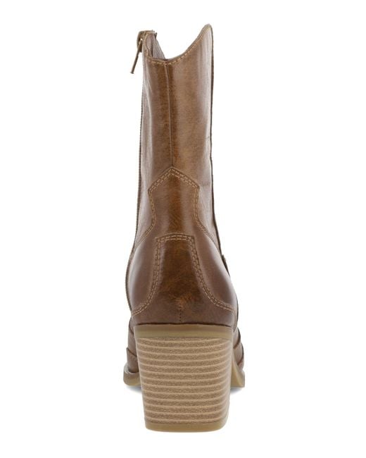 MIA Brown Clorinda Pointed Toe Western Style Boots