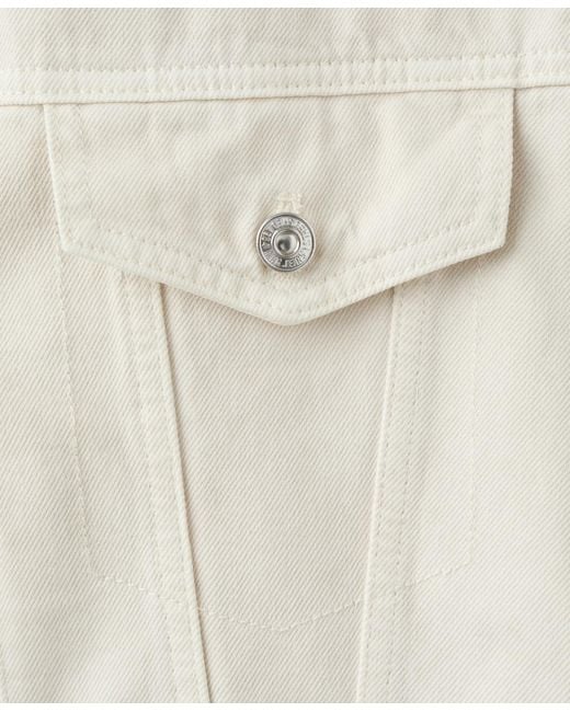 Mango White Pockets Denim Jacket