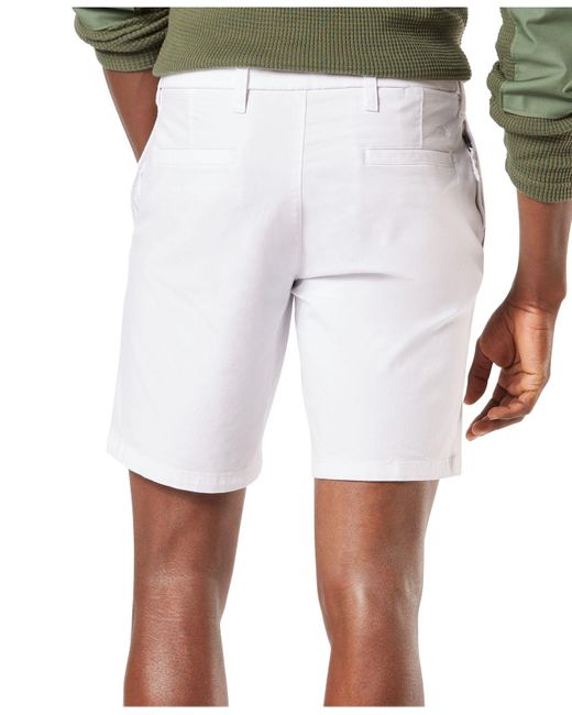 Dockers Cotton Ultimate Supreme Flex Stretch Solid Shorts in White for