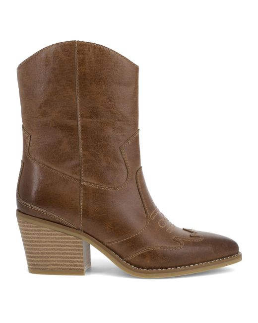 MIA Brown Clorinda Pointed Toe Western Style Boots