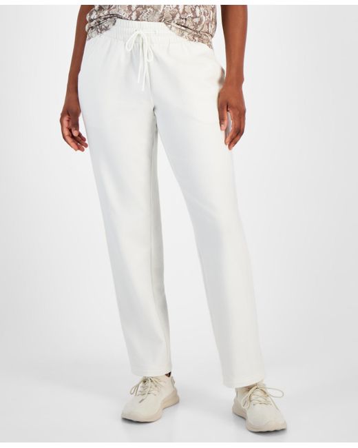 ID Ideology White High-rise Straight-leg Fleece Sweatpants