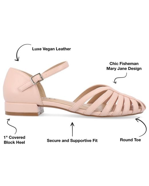 Journee Collection Pink Joannah Fisherman Ankle Strap Flat