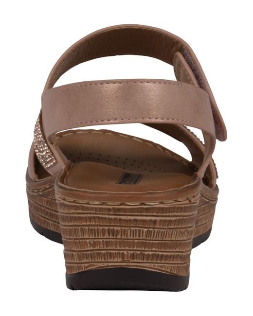 Gc Shoes Brown Lux Embellished Wedge Sandals
