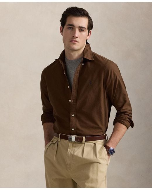 Polo Ralph Lauren Brown Garment-dyed Oxford Shirt for men