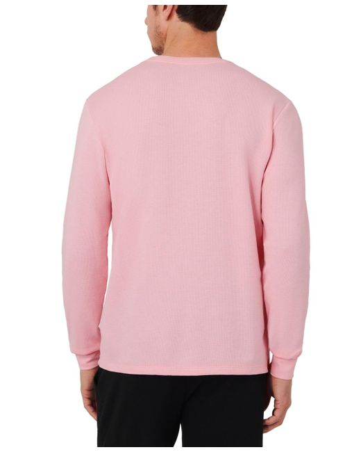 Lacoste Waffle knit Thermal Sleep Shirt in Pink for Men Lyst