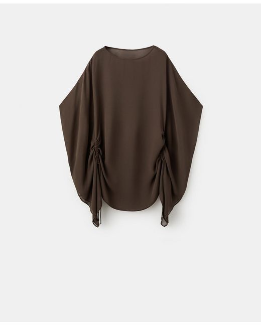Mango Brown Side Ruching Caftan