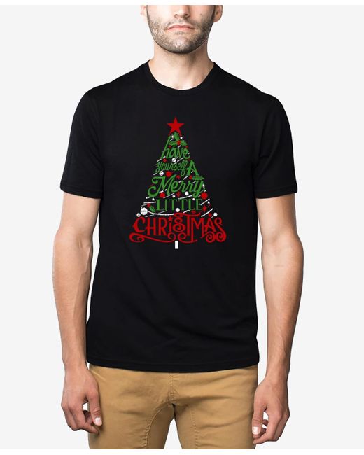LA Pop Art Black Have Yourself A Merry Little Christmas Premium Blend Word Art T-shirt for men