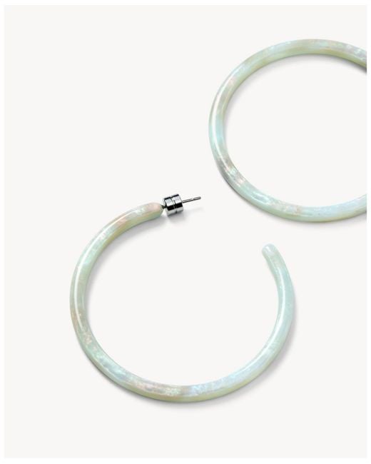 Machete White Large Hoops