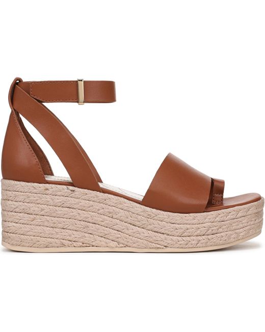 Franco Sarto Brown Tyla Open Square Toe Espadrille Platform Sandals