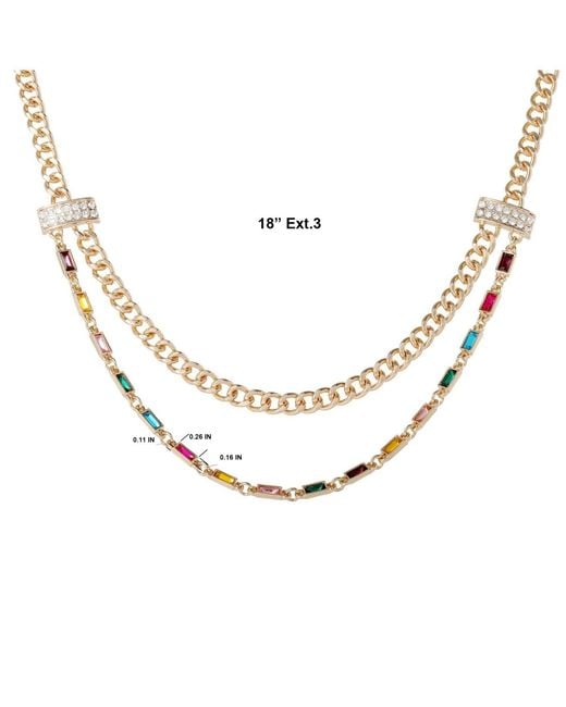 BCBGeneration Metallic Double Layer Multicolor Necklace