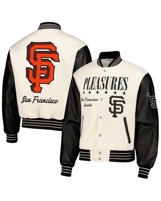 Pleasures Black San Francisco Giants Full-snap Varsity Jacket for men