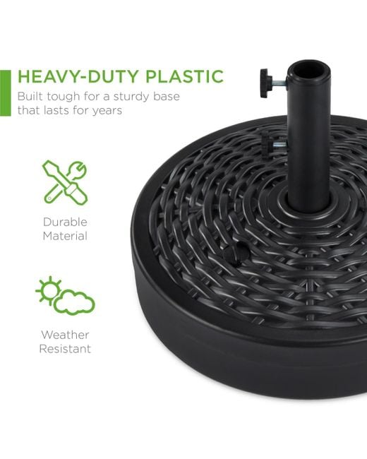 Best Choice Products Black Fillable Plastic Patio Umbrella Base Stand