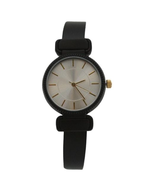 Olivia Pratt Black Simple Metallic Bangle Watch