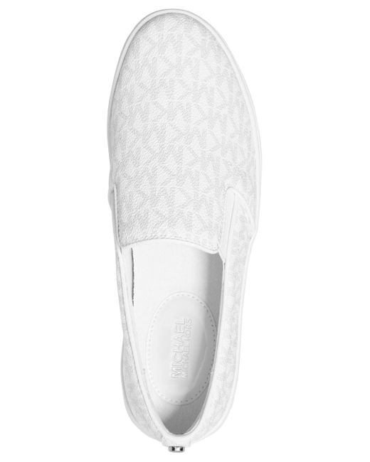 Michael Kors White Michael Keaton Slip On Sneakers