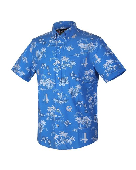 Reyn Spooner Blue Detroit Lions Throwback Kekai Performance Button-down Shirt for men
