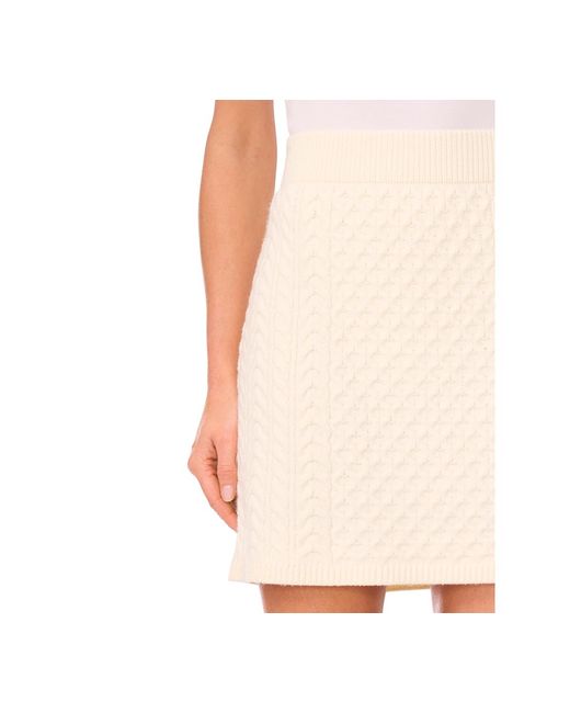 Cece Natural Cable Knit Mini Skirt