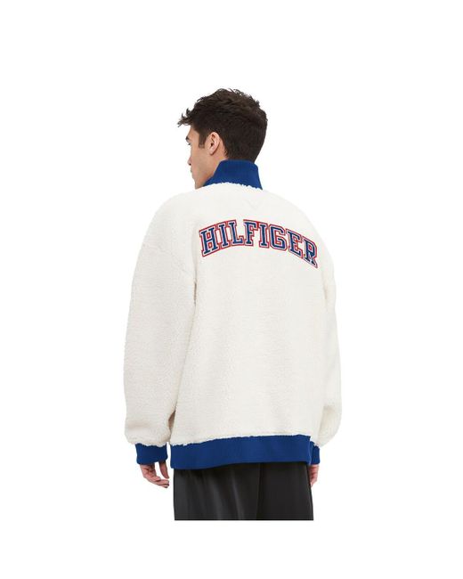 Tommy Hilfiger White New York Giants Jordan Sherpa Quarter-zip Sweatshirt for men