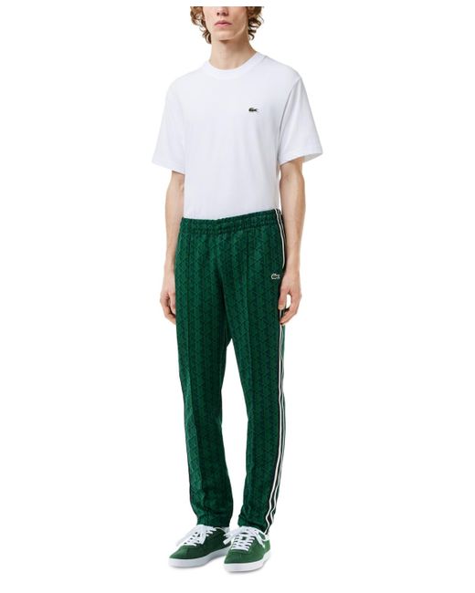 Lacoste Green Geo Print Elastic-waist Pants for men