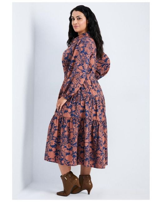 Avenue Plus Size Marianne Tiered Shirtdress