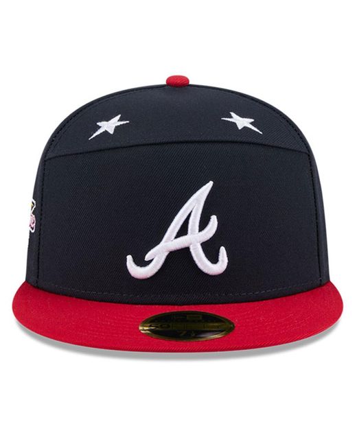 KTZ Blue Navy/red Atlanta Braves 2025 Mlb All-star Game Side Patch 59fifty Fitted Hat for men