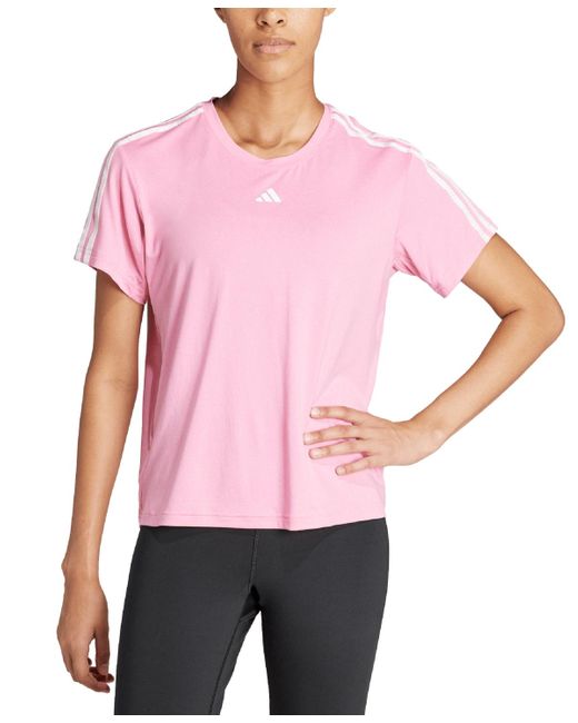 Adidas Pink Aeroready Train Essentials 3-stripes T-shirt