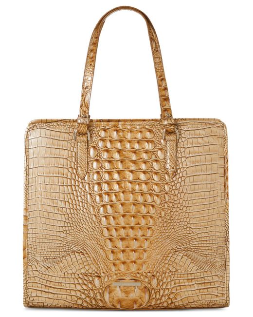 Brahmin Tia Leather Tote in Natural Lyst